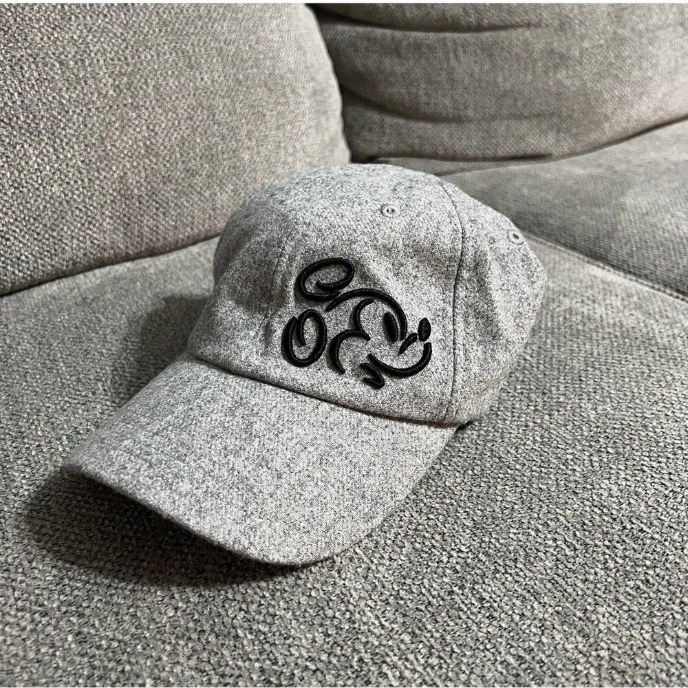 Disney Mickey Hat Authentic Gray Adjustable Cap Hat Wool Blend Embroidered